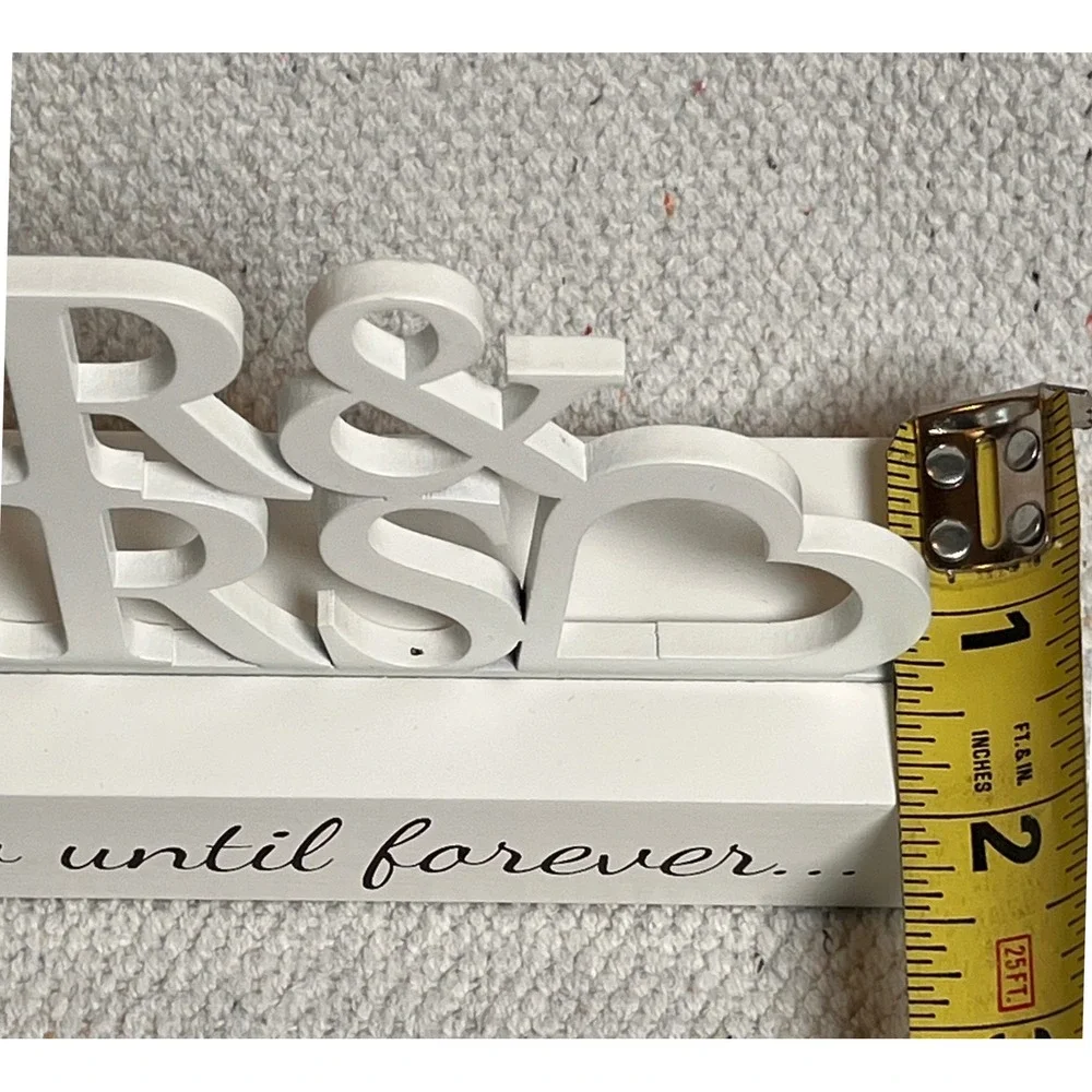 Mr & Mrs Wedding Photo Frame Decor 4x6 White Love Quote Newlywed Gift